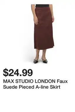 Marshalls MAX STUDIO LONDON Faux Suede Pieced A-line Skirt offer