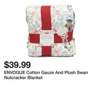 Marshalls ENVOGUE Cotton Gauze And Plush Swan Nutcracker Blanket offer