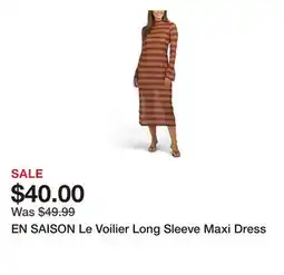 Marshalls EN SAISON Le Voilier Long Sleeve Maxi Dress offer