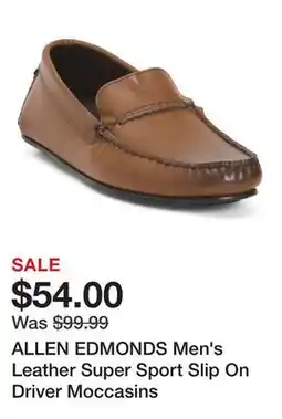 Marshalls ALLEN EDMONDS Men's Leather Super Sport Slip On Driver Moccasins offer
