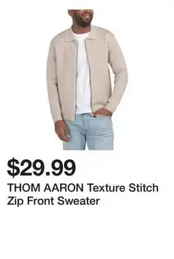 Marshalls THOM AARON Texture Stitch Zip Front Sweater offer