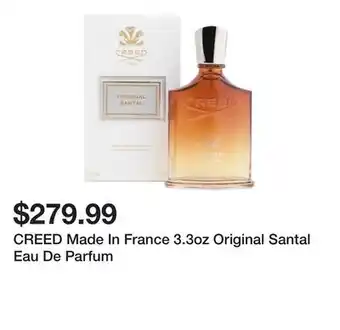 Marshalls CREED Made In France 3.3oz Original Santal Eau De Parfum offer