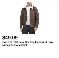 Marshalls RAINFOREST Faux Sherling Lined And Faux Nubuk Aviator Jacket offer