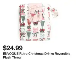 Marshalls ENVOGUE Retro Christmas Drinks Reversible Plush Throw offer