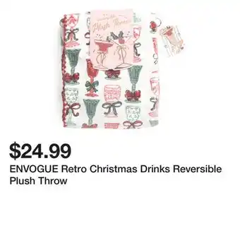 Marshalls ENVOGUE Retro Christmas Drinks Reversible Plush Throw offer