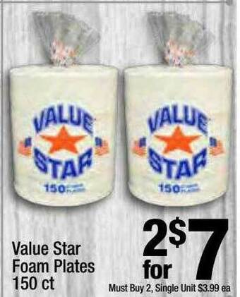 Super King Markets Value Star Foam Plates offer