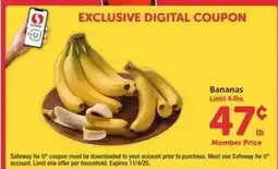 Safeway Bananas offer