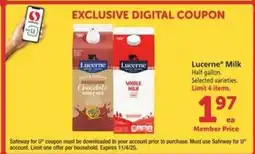 Safeway Lucerne Milk offer