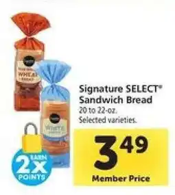 Safeway Signature SELECT Sandwich Bread offer