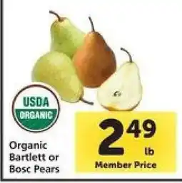 Safeway Organic Bartlett or Bosc Pears offer