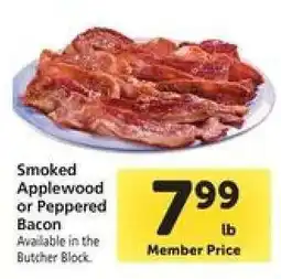 Safeway Smoked Applewood or Peppered Bacon offer