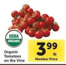 Safeway Organic Tomatoes on the Vine offer