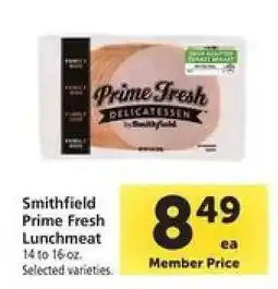 Safeway Smithfield Prime Fresh Lunchmeat offer