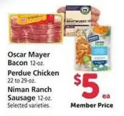 Safeway Oscar Mayer Bacon, Perdue Chicken, Niman Ranch Sausage offer
