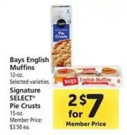 Safeway Bays English Muffins & Signature SELECT Pie Crusts offer