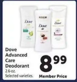 Safeway Dove Advanced Care Deodorant offer