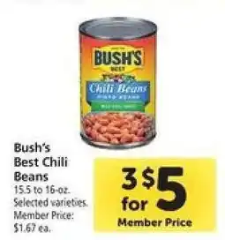 Safeway BUSH'S BEST CHILI BEANS offer