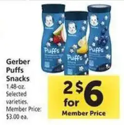 Safeway Gerber Puffs Snacks offer