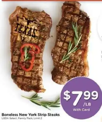 Kroger Boneless New York Strip Steaks offer