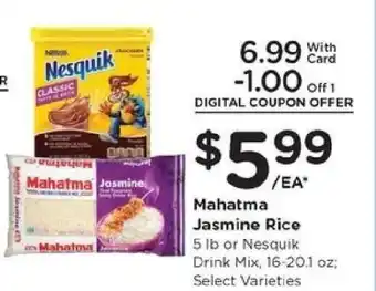 Kroger Mahatma Jasmine Rice or Nesquik Drink Mix offer