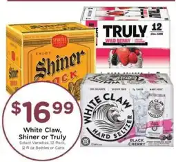 Kroger White Claw, Shiner or Truly offer
