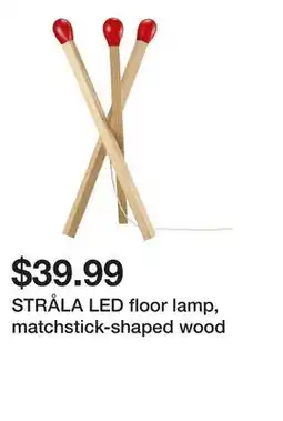 Ikea STRÅLA LED floor lamp, matchstick-shaped wood offer