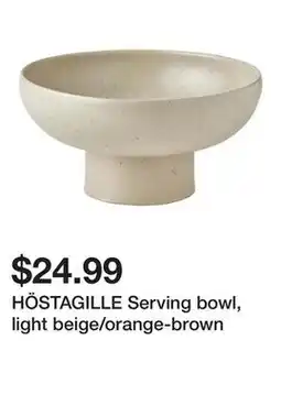 Ikea HÖSTAGILLE Serving bowl, light beige/orange-brown offer