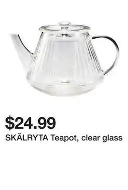 Ikea SKÄLRYTA Teapot, clear glass offer