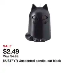 Ikea KUSTFYR Unscented candle, cat black offer