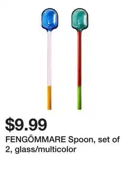 Ikea FENGÖMMARE Spoon, set of 2, glass/multicolor offer