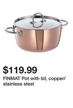 Ikea FINMAT Pot with lid, copper/stainless steel offer