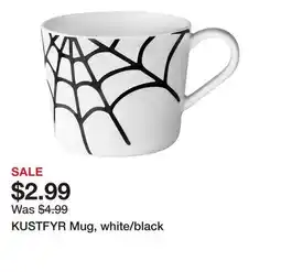 Ikea KUSTFYR Mug, white/black offer