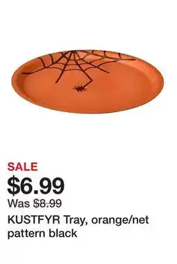 Ikea KUSTFYR Tray, orange/net pattern black offer