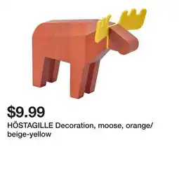 Ikea HÖSTAGILLE Decoration, moose, orange/beige-yellow offer