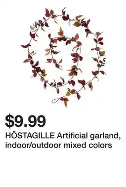Ikea HÖSTAGILLE Artificial garland, indoor/outdoor mixed colors offer
