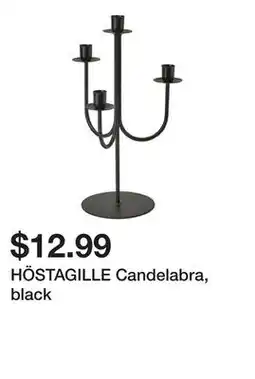 Ikea HÖSTAGILLE Candelabra, black offer