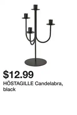 Ikea HÖSTAGILLE Candelabra, black offer