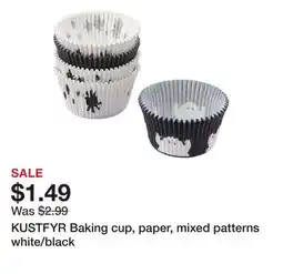 Ikea KUSTFYR Baking cup, paper, mixed patterns white/black offer