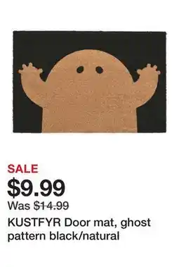 Ikea KUSTFYR Door mat, ghost pattern black/natural offer