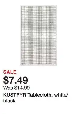 Ikea KUSTFYR Tablecloth, white/black offer