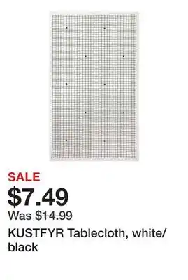 Ikea KUSTFYR Tablecloth, white/black offer