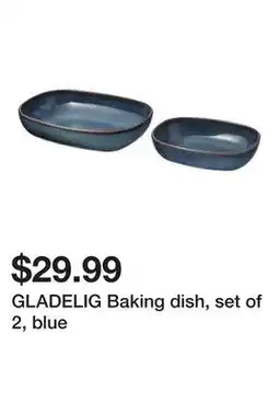 Ikea GLADELIG Baking dish, set of 2, blue offer