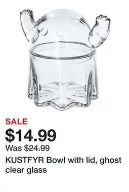 Ikea KUSTFYR Bowl with lid, ghost clear glass offer