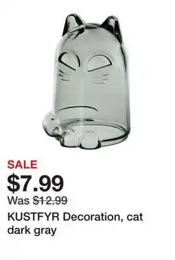 Ikea KUSTFYR Decoration, cat dark gray offer