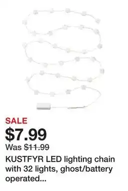 Ikea KUSTFYR LED lighting chain with 32 lights, ghost/battery operated indoor offer
