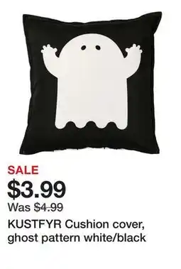 Ikea KUSTFYR Cushion cover, ghost pattern white/black offer