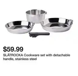Ikea SLÄTROCKA Cookware set with detachable handle, stainless steel offer