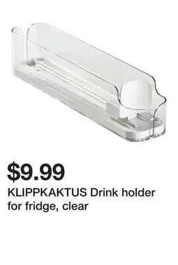 Ikea KLIPPKAKTUS Drink holder for fridge, clear offer