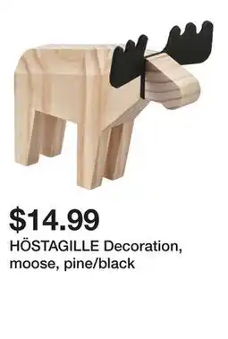 Ikea HÖSTAGILLE Decoration, moose, pine/black offer
