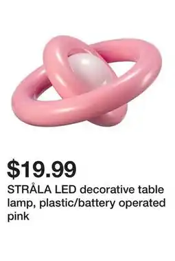Ikea STRÅLA LED decorative table lamp, plastic/battery operated pink offer